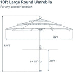 10 ft Outdoor Patio Umbrella, Market Table Umbrellas, Navy Blue