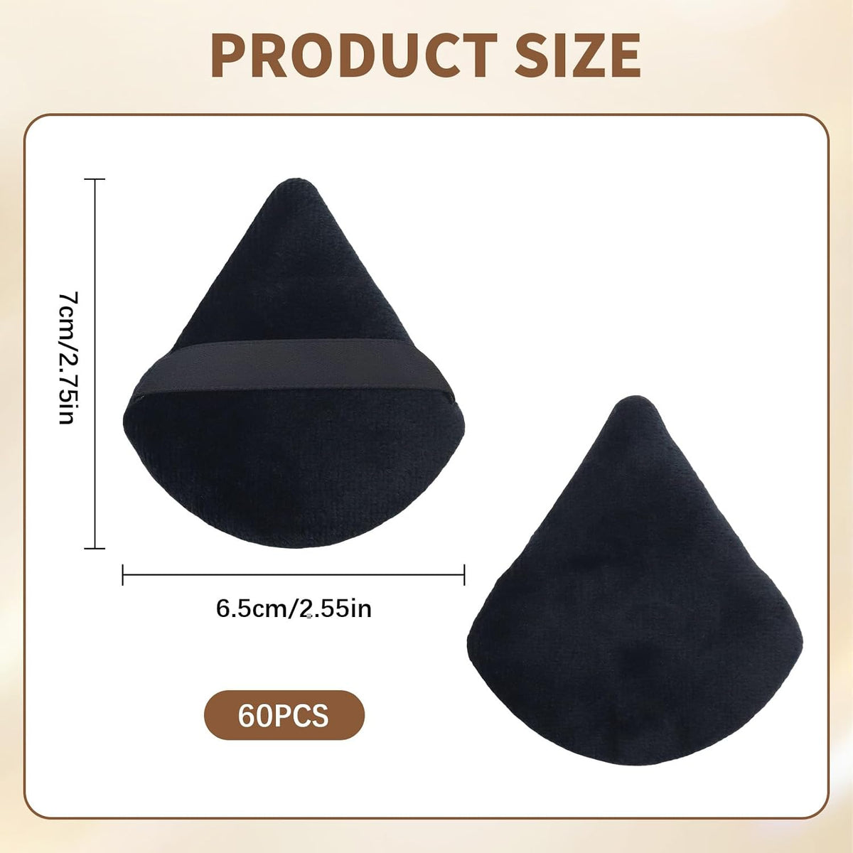 Triangle Makeup Powder Puff, 60pcs Setting Powder Puffs, This Cosmetic Wedges For Face, Under Eyes And Neck, Velvet
