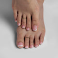 Press On Toenails, Timeless Grace, Short Squoval, French Tip, 32Ct