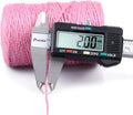 Jute Twine - Natural & Pink, 328 Feet, 2mm, 3-Ply Hemp for Gift Wrapping,DIY Projects & Climbing Plants