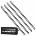 304 SS Fully Threaded Rod, 3/8"-16 x 36, 4-Pack