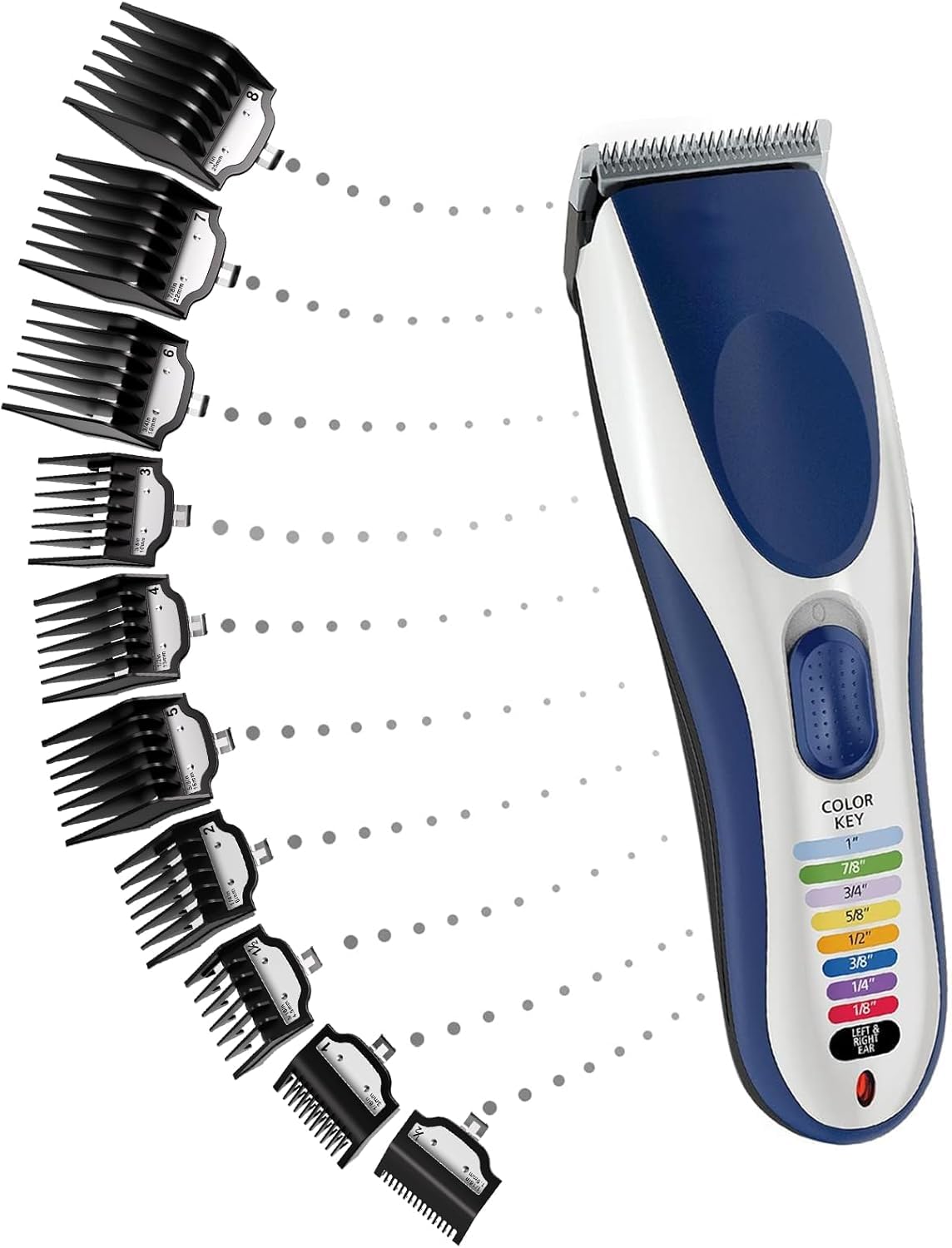 Professional for Wahl Clipper Guards Set, 10 Pcs Coded Cutting Guides #3170-400- 1/16” to 1” Compatible with All Wahl