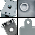 4Packs Weatherproof Outlet Box, PVC Electrical Box, 1/2" & 3/4" Threaded