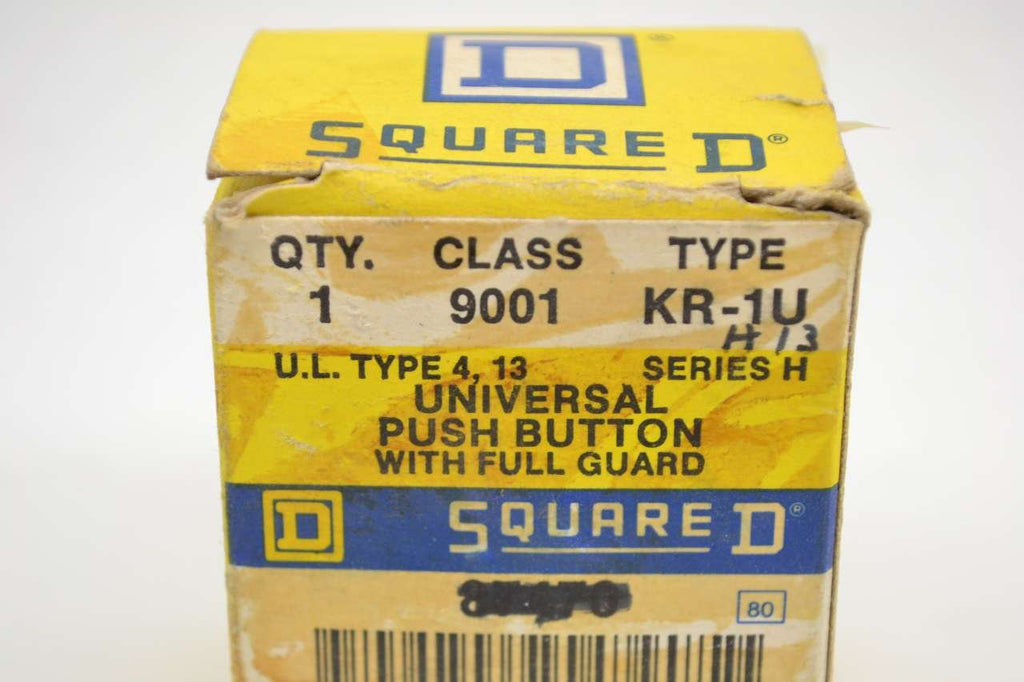 Square D 9001KR1U Pushbutton, Operator, Round Non-Illuminated Guarded, Momentary, 30mm, 7 Colors