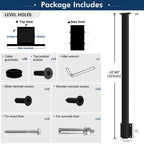 4 Pack Side Mount Cable Railing Post for 42" Railing System (Post Body 48"), Level Drilled Space-Saving Fascia Mount