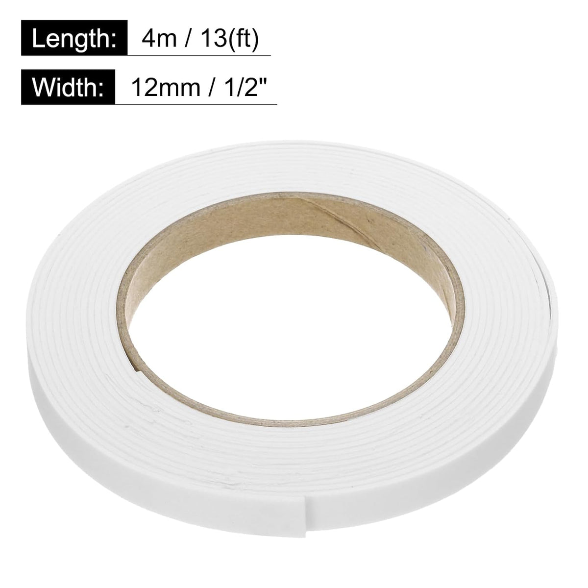 2pcs Rolls Single Sided Foam Tape Removeable EVA Sponge Mounting Tape Strong Adhesive Tape Strips(White, 13ft x 1/2"