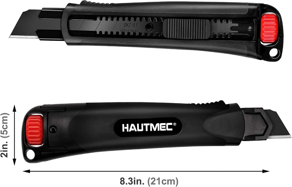 25mm Extra Heavy Duty Utility Knife with Double Lock Mechanism, Auto-Lock and Ratchet- Lock for Double Safety, SK2