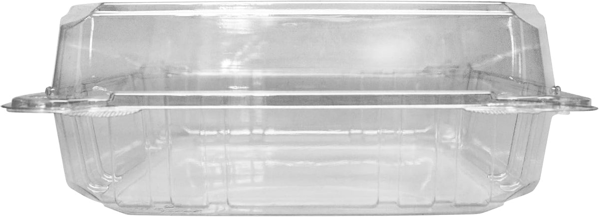 Clamshell Take Out Food Containers [9.3"x8.6" - 200 ct] Durable, Stackable, Crack-Resistant To Go Boxes | Translucent