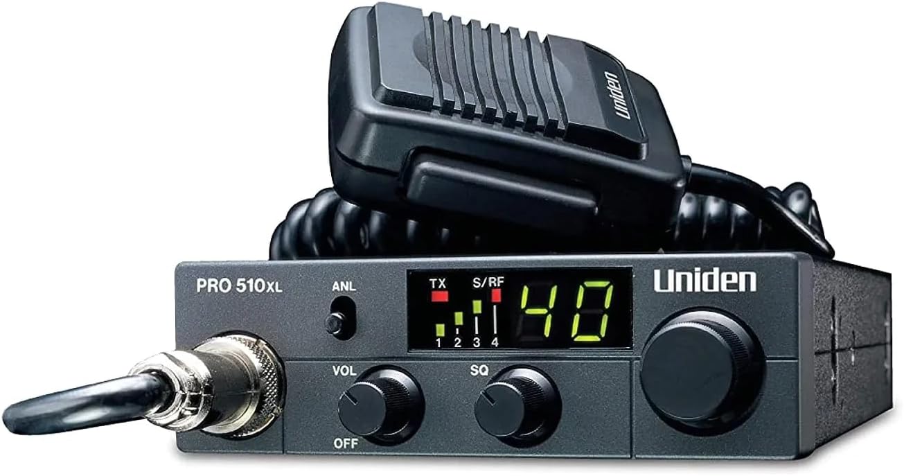 PRO510XL Pro Series 40-Channel CB Radio. Compact Design. Backlit LCD Display. Public Address. ANL Switch and 7 Watts
