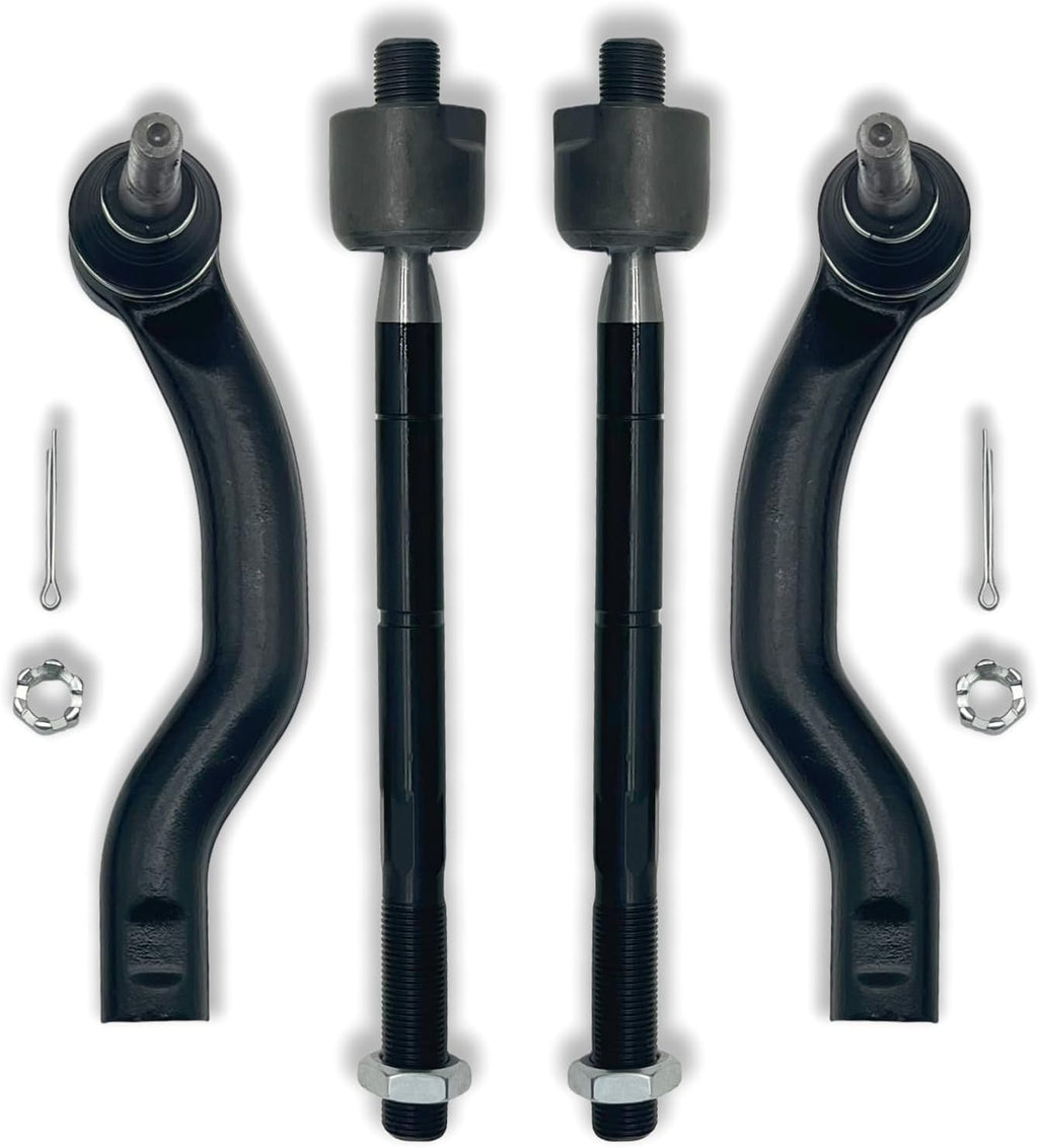 4pcs Front Inner & Outer Tie Rod Ends Kit Fit for Toyota Rav4 2006 2007 2008 2009 2010 2011 2012 2013 2014 2015 2016 2017 2018 | Replaces ES800053 ES800054 EV800328