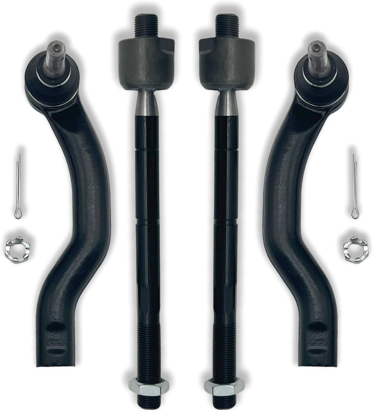 4pcs Front Inner & Outer Tie Rod Ends Kit Fit for Toyota Rav4 2006 2007 2008 2009 2010 2011 2012 2013 2014 2015 2016 2017 2018 | Replaces ES800053 ES800054 EV800328