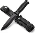 Fixed Blade Tactical Survival Knife, Full Tang 8Cr13MoV with Sheath, Fire Starter & Compass, Non-Slip Handle, for