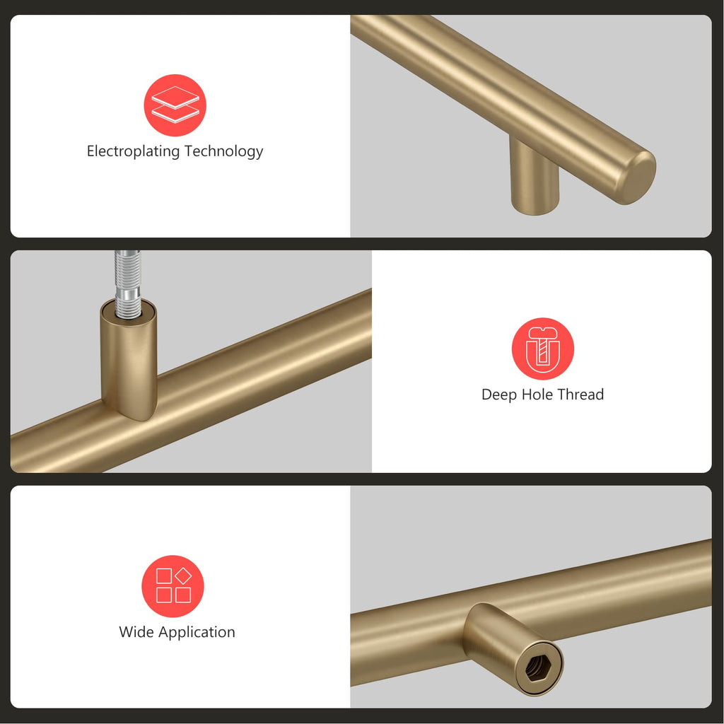 15Pack 3in Cabinet Handles Champagne Bronze Kitchen Cabinet Pulls Drawer Pulls for Dresser Drawers