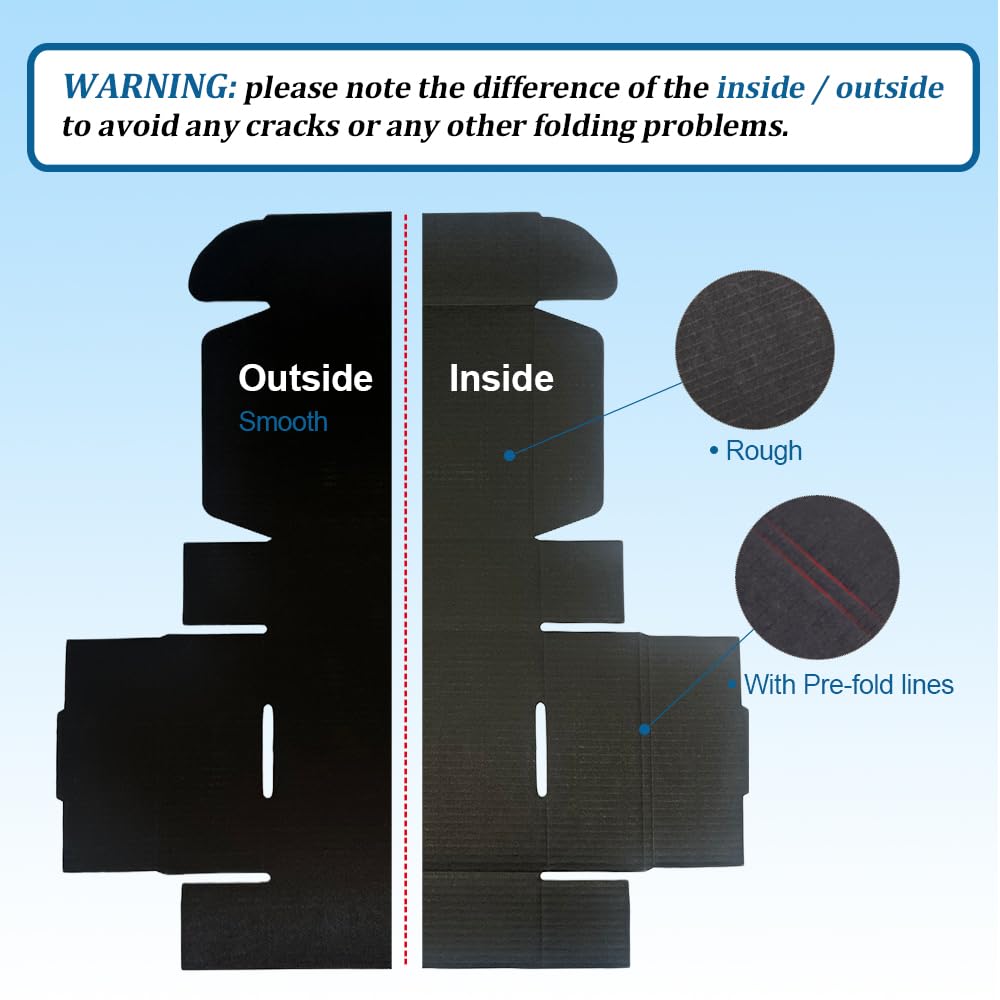 50 Pack 9x6x2'' Small Shipping Boxes, Black, Corrugated Cardboard Mailers (M962-E-B)