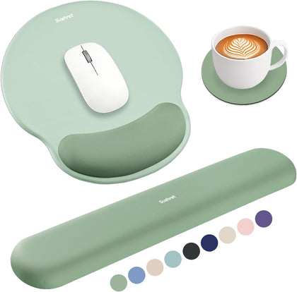 Mouse Pad and Keyboard Wrist Rest, 3-in-1 Gel Memory Foam Ergonomic Mouse Pad with Wrist Rest Set,Gaming Mousepad Arm