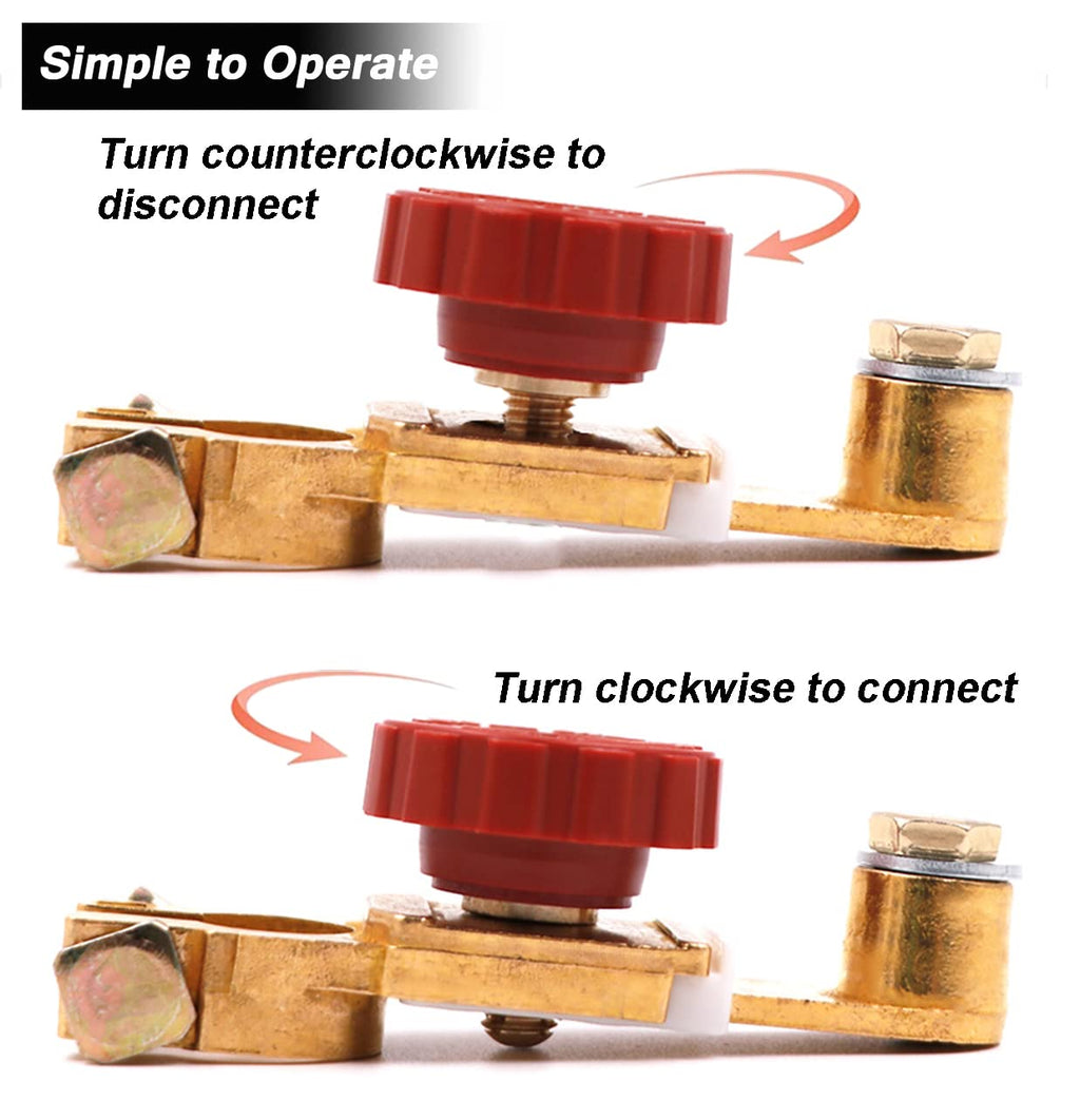 12V/125A Top Post Battery Disconnect Switch, Quick Battery Cut Off Switch