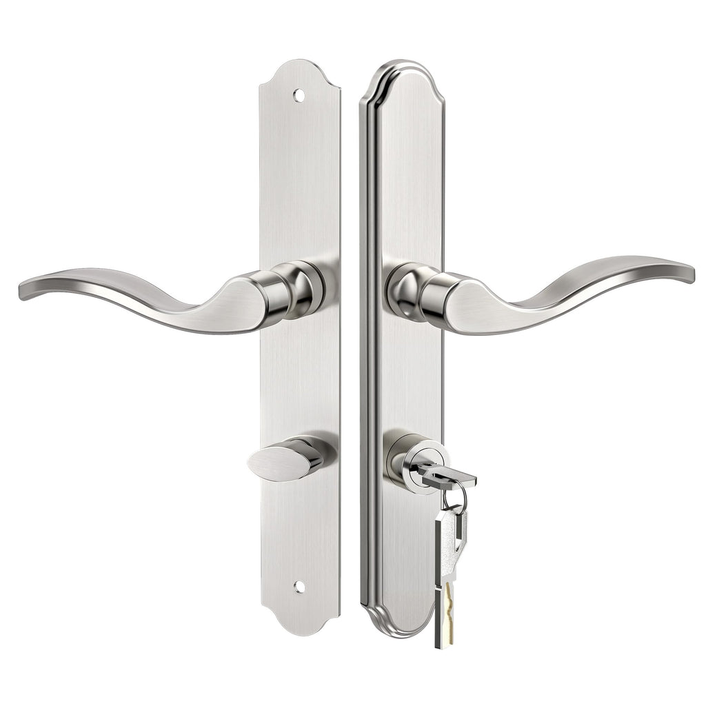 Storm Door Handle Complete Set,Mortise Keyed Lever Mount Latch withDeadbolt