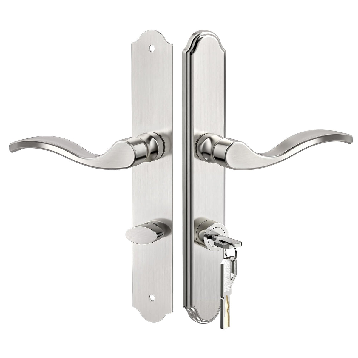 Storm Door Handle Complete Set,Mortise Keyed Lever Mount Latch withDeadbolt
