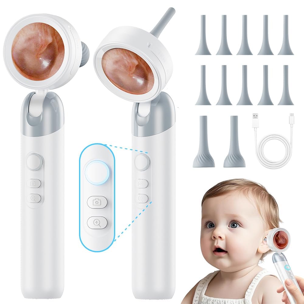 Otoscope Ear Camera with Light, 1.4” Screen 1080P HD Ear Scope