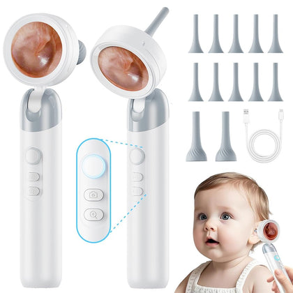 Otoscope Ear Camera with Light, 1.4” Screen 1080P HD Ear Scope