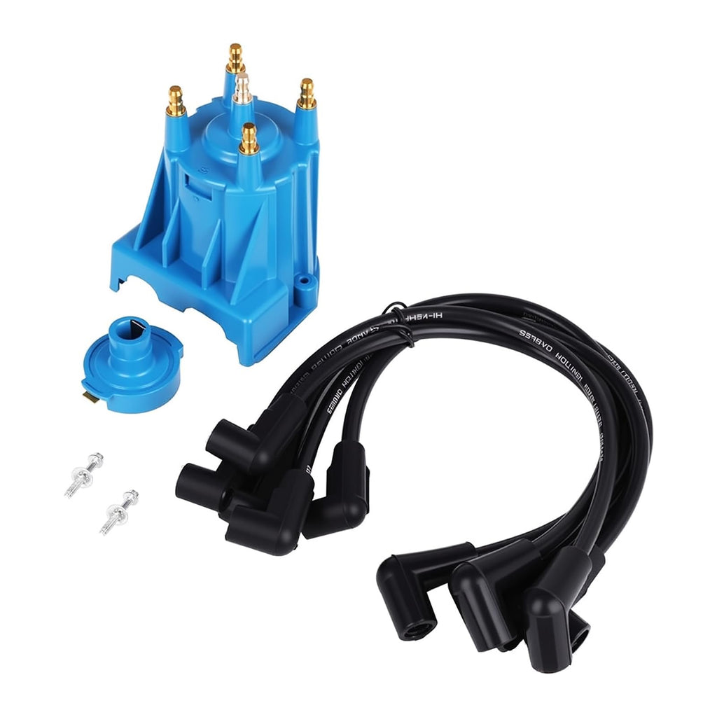 Ignition Tune Up Kit with Distributor Cap and Rotor and Spark Plug Wires Set Replacement for 3.0L 4cyl MerCruiser Engines Made by GM with Delco EST Ignition Systems - Replace 811635Q2, 816761Q14