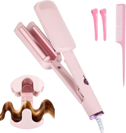 32 mm Hair Waver Curling Iron, Deep Wave Crimper with Ceramic Glaze Coating, 4 Temperature Settings, Even & Fast