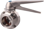 DERNORD Butterfly Valve with Trigger Handle Stainless Steel 304 Tri Clamp Clover (2 Inch Tri Clamp Butterfly Valve)