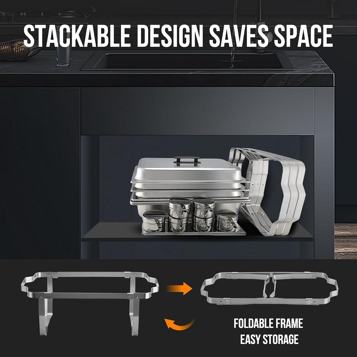 3 Packs Chafing Dish Buffet Set Food Servers and Warmers for Party