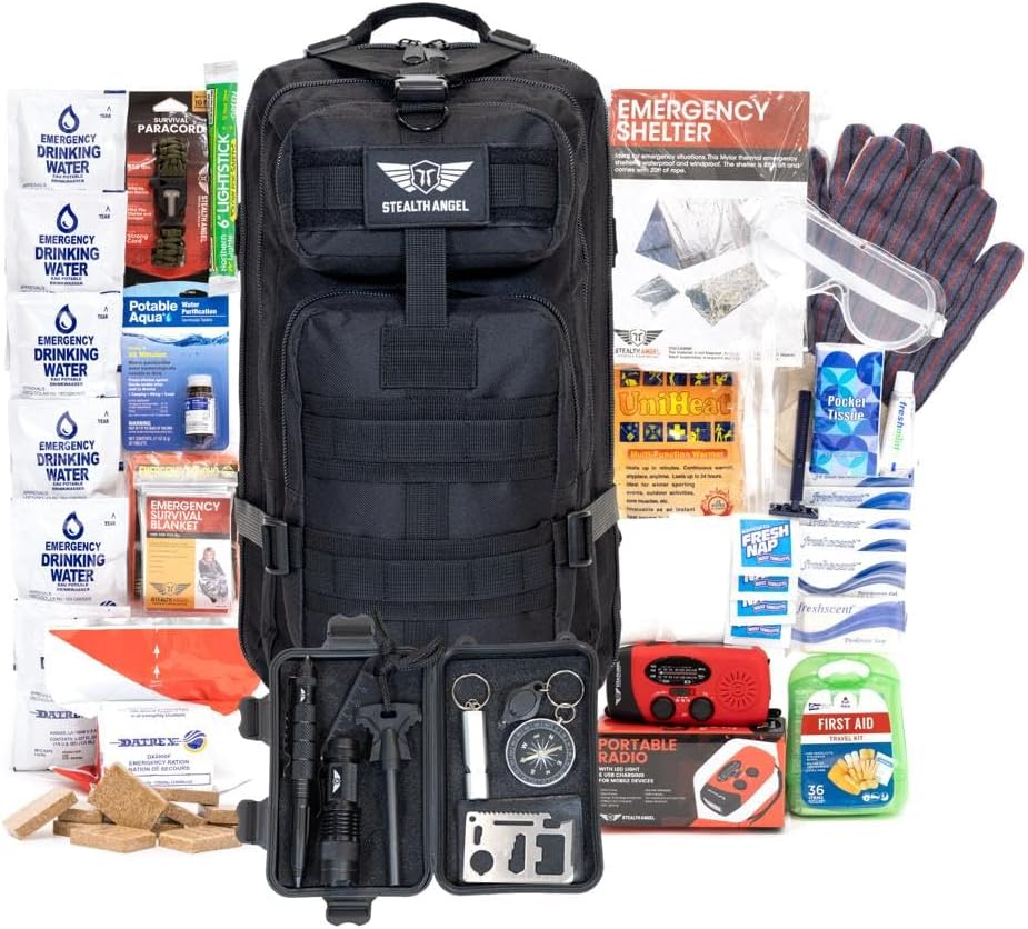 Survival - 72 Hour Family Emergency Kit - 1-5 Person Survival Bag for Earthquakes, Hurricanes, and Other Natural