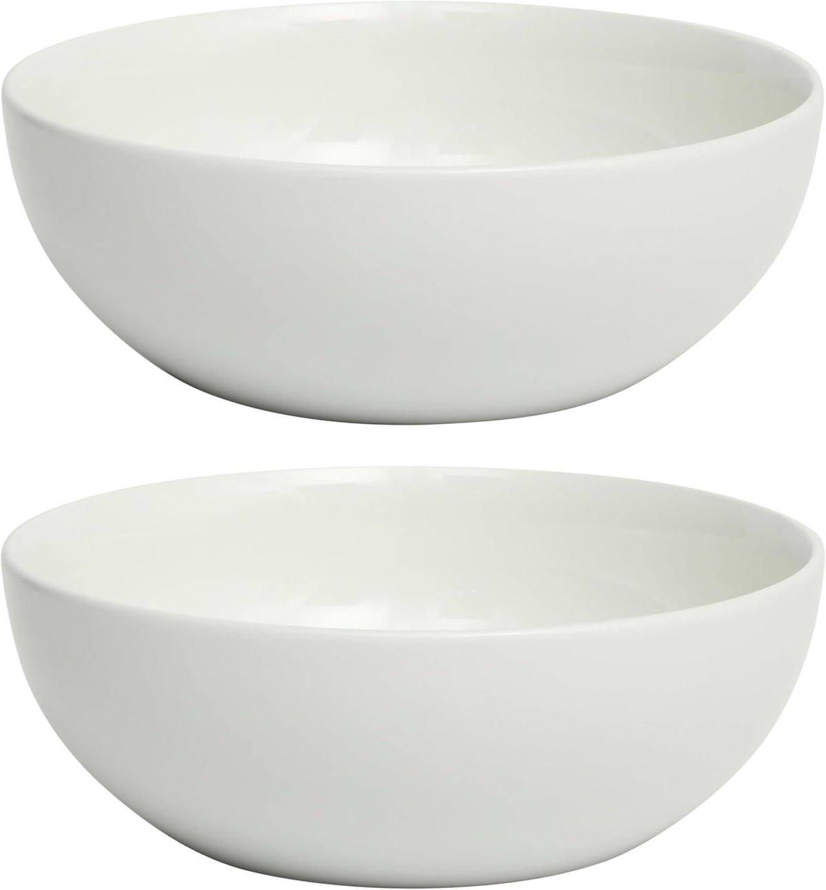 Extra Large Serving Bowls Set of 2-100 oz 10-Inch White Porcelain Salad Bowl Set, Stackable Ceramic Kitchen Bowls