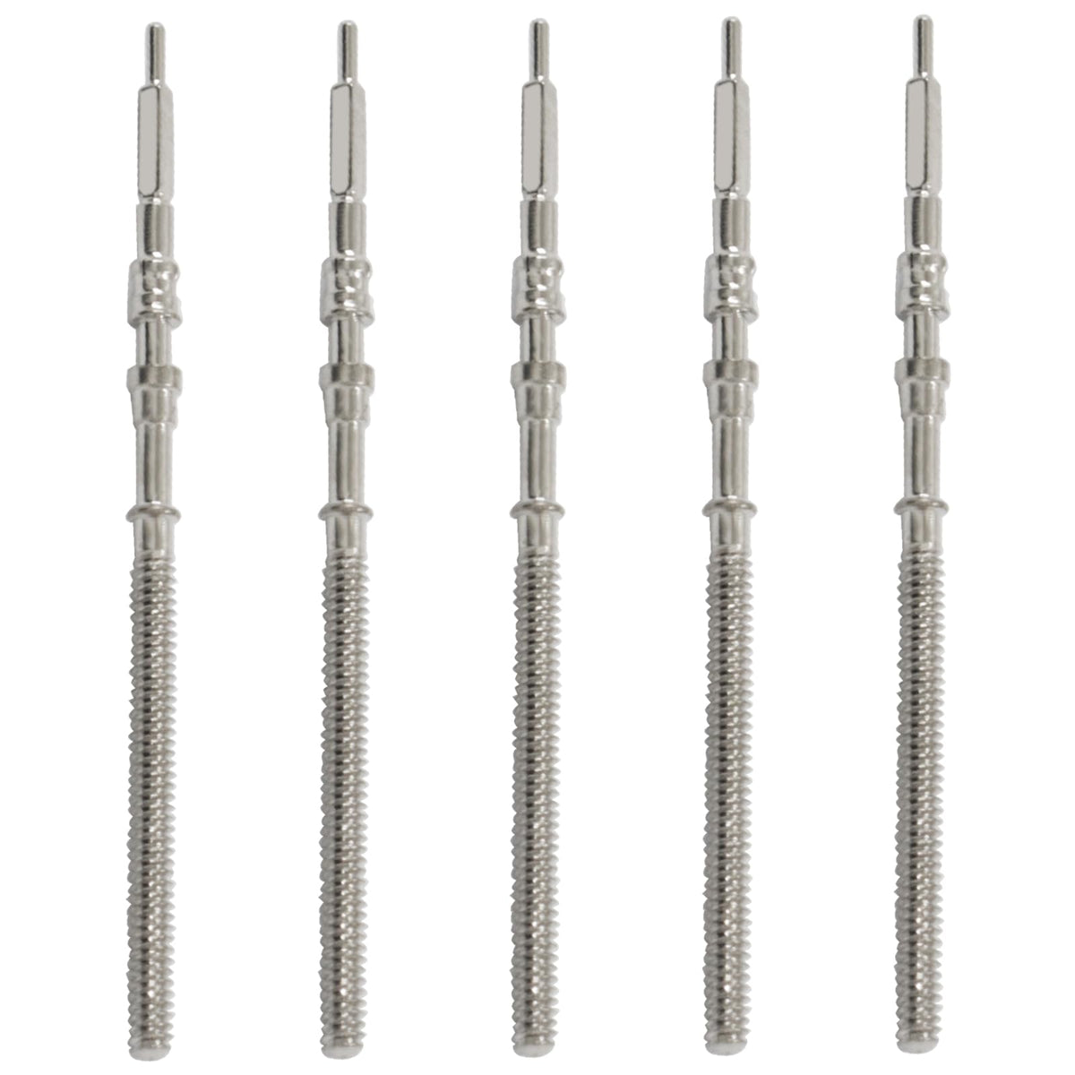 Watch Movement Stem Crown Kit, Silver, 5Pcs