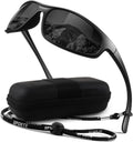 Polarized Sports Sunglasses Men Women,Wraparound UV400 Protection | Ultralight Sun Glasses for Driving Fishing