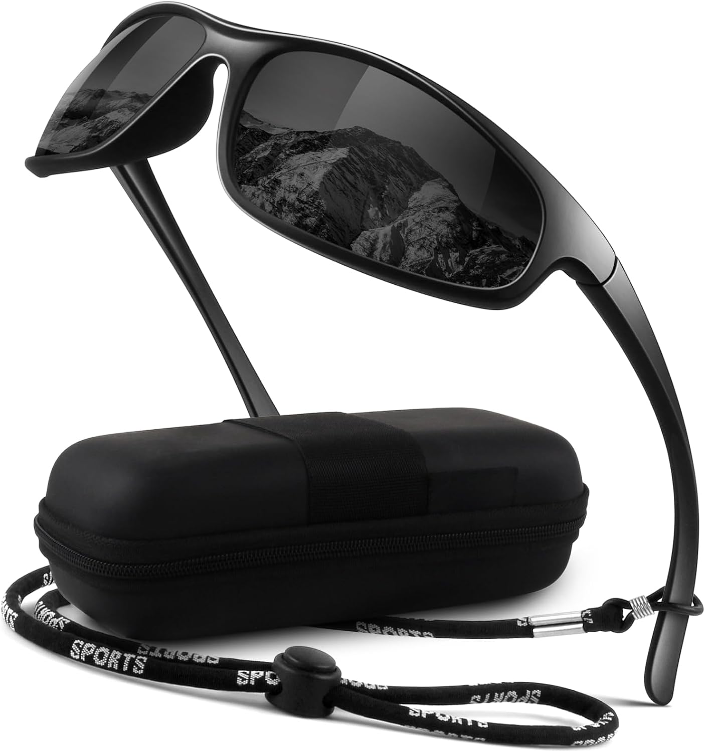 Polarized Sports Sunglasses Men Women,Wraparound UV400 Protection | Ultralight Sun Glasses for Driving Fishing