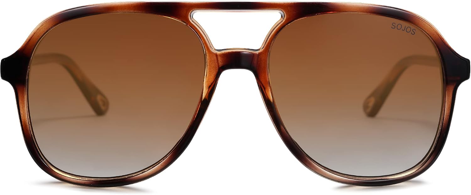 Retro Polarized Aviator Sunglasses Womens Mens SJ2174 | Classic 80s 90s Vintage Trendy Square Aviators UV400