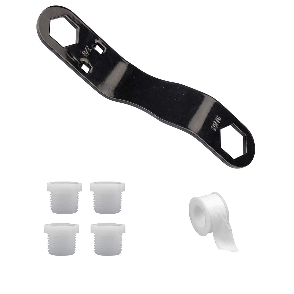 RVMATE RV Water Heater Drain Plug Kit, Include Angled Wrench