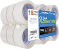 18 Rolls Clear Packing Tape, Heavy Duty Packaging Tape | 2.7mil Thick and 1.88" Wide. 60 Yards per Roll, 1080 Total