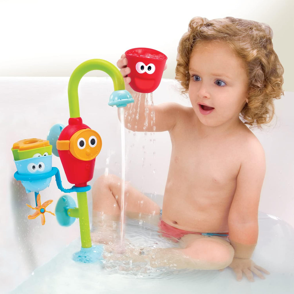 Toddler and Baby Bath Toy (Ages 1-3): Flow N Fill - 3 Stackable Play Cups - Battery Operated Interactive Hose Toy &