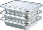 Aluminum Pans With Lids 9x13 [10 Sets] Aluminum Foil Pans Trays With Lids - Half Size Tin Foil Disposable Pans For