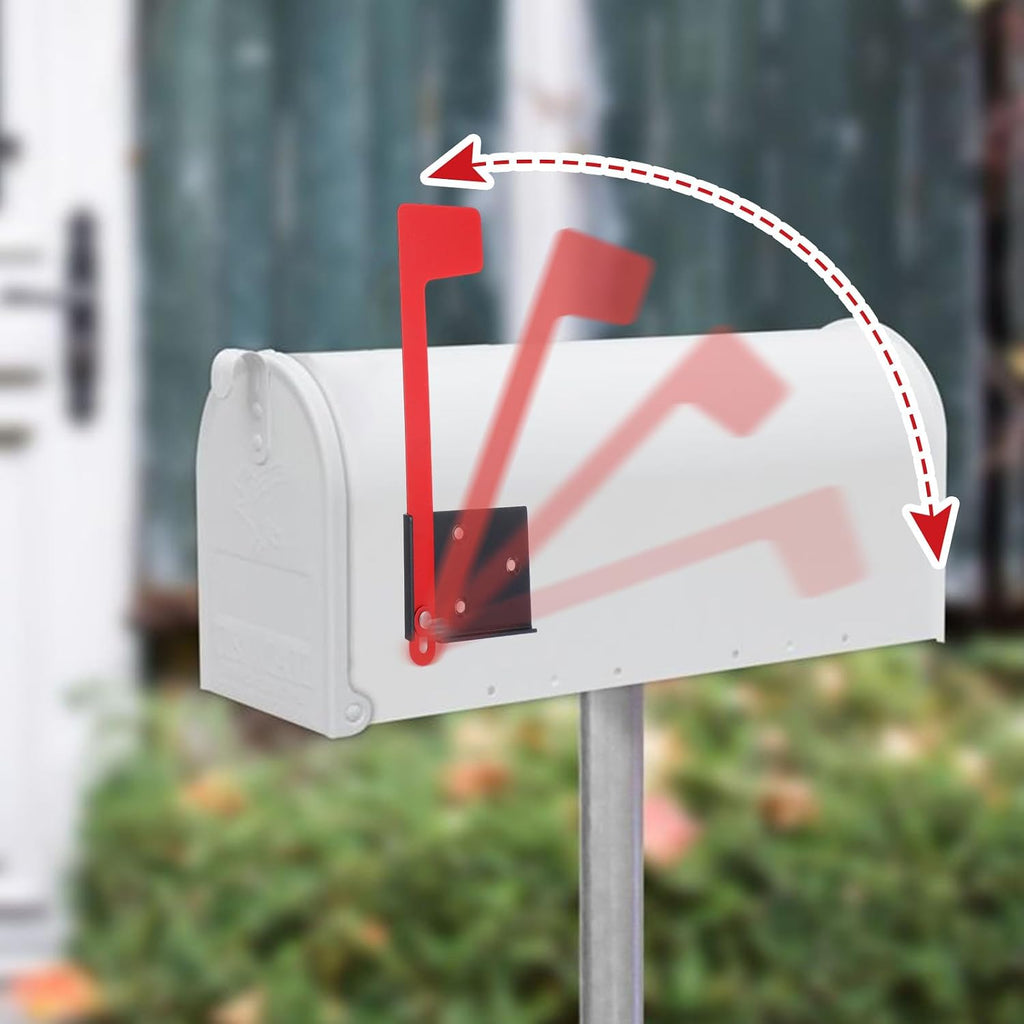 Mailbox Flag Replacement Kit, Galvanized Steel Mailbox Replacement Flag Kit, Tool Free Installation, Professional