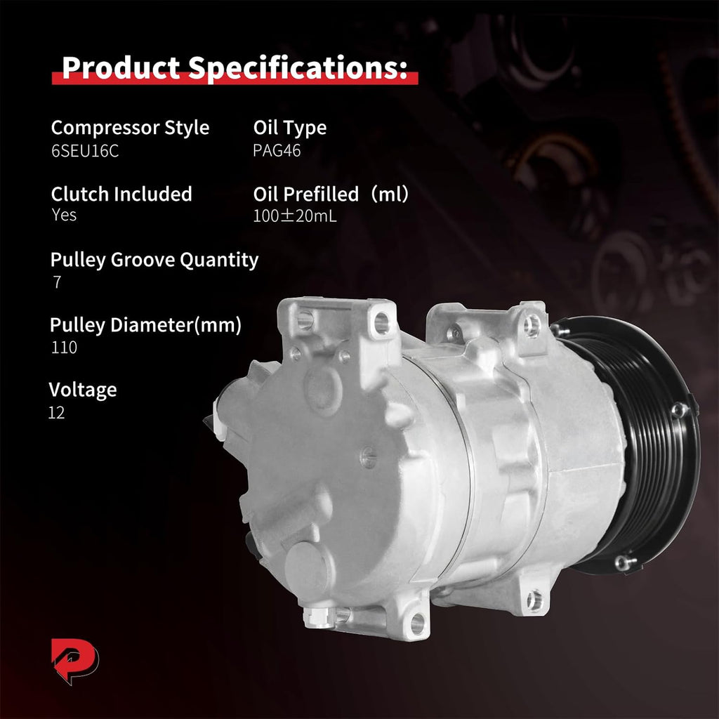 PHOBOOS A/C Compressor with Clutch Compatible with Toyota Camry & RAV4