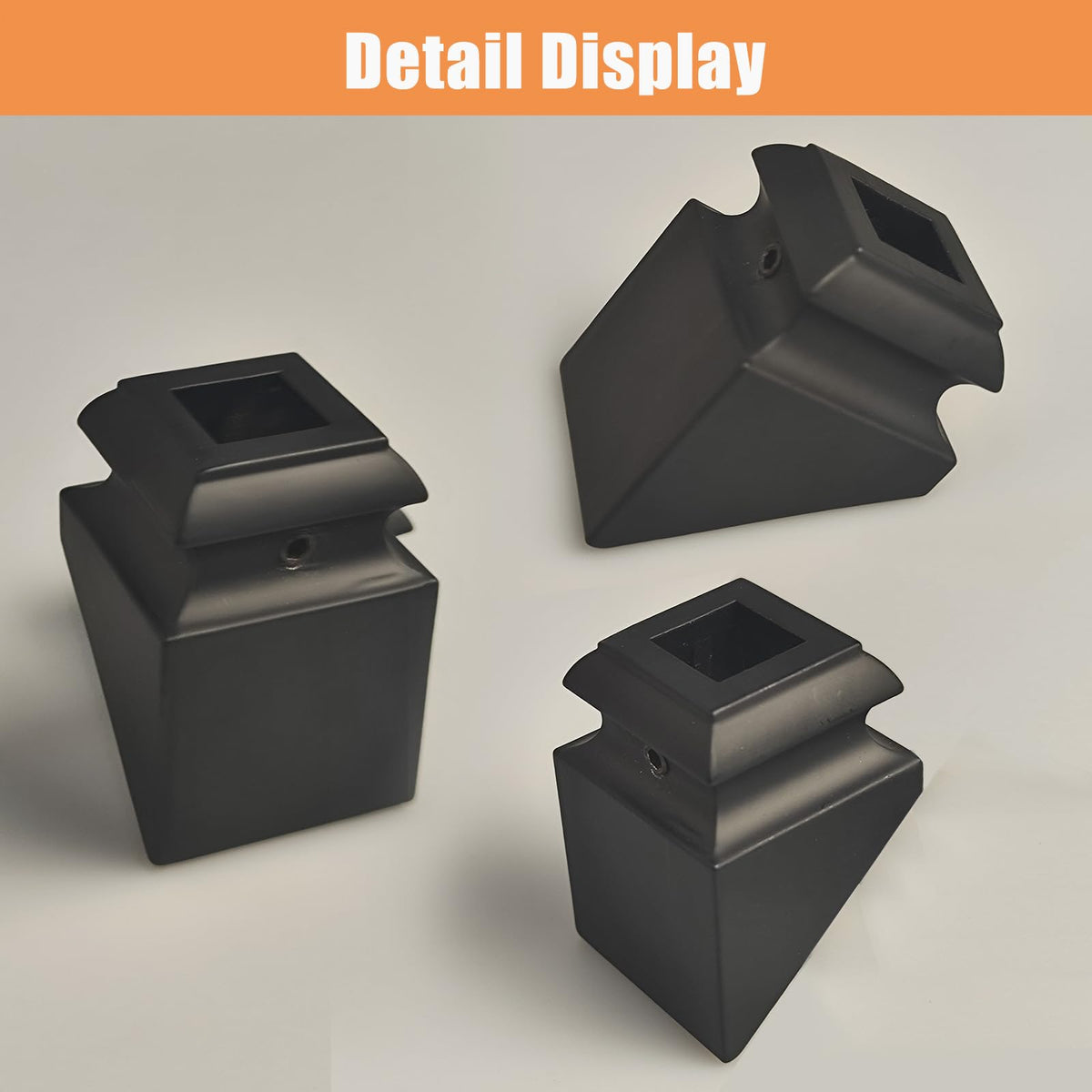 24 Pcs Iron Baluster Shoes, 40 Degree Slant with Screw(Matte Black)