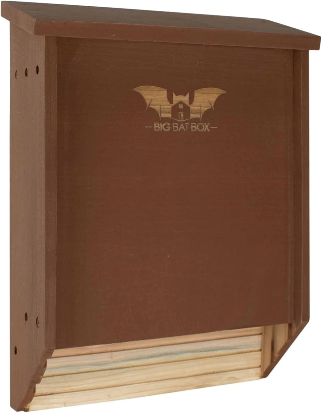 BIGBATBOX Bat House for Outdoors - Large 2 Chamber, Brown Cedar, Holds 75