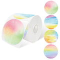 3 Inch Rainbow Round Thermal Label, Self-Adhesive Waterproof Circle Sticker for Logo Design, Multipurpose Direct