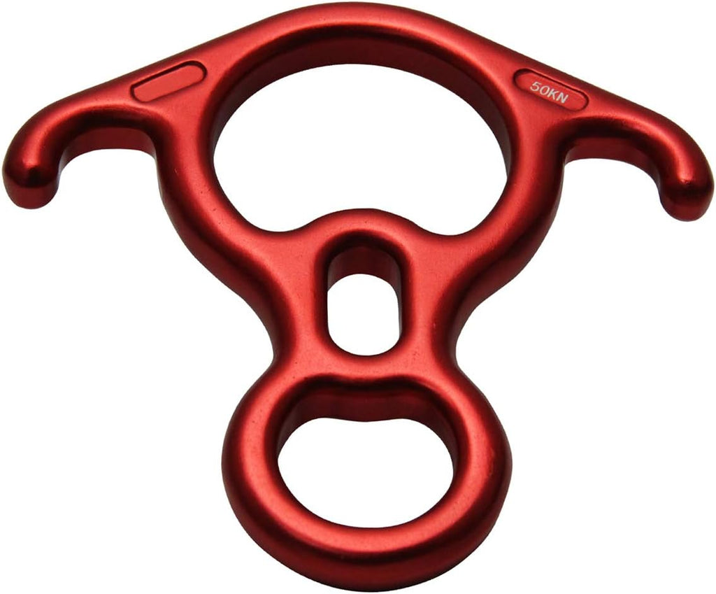 50KN Rescue Figure, 8 Descender Large Bent-Ear Belaying and Rappelling Gear Belay Device Climbing for Rock Climbing
