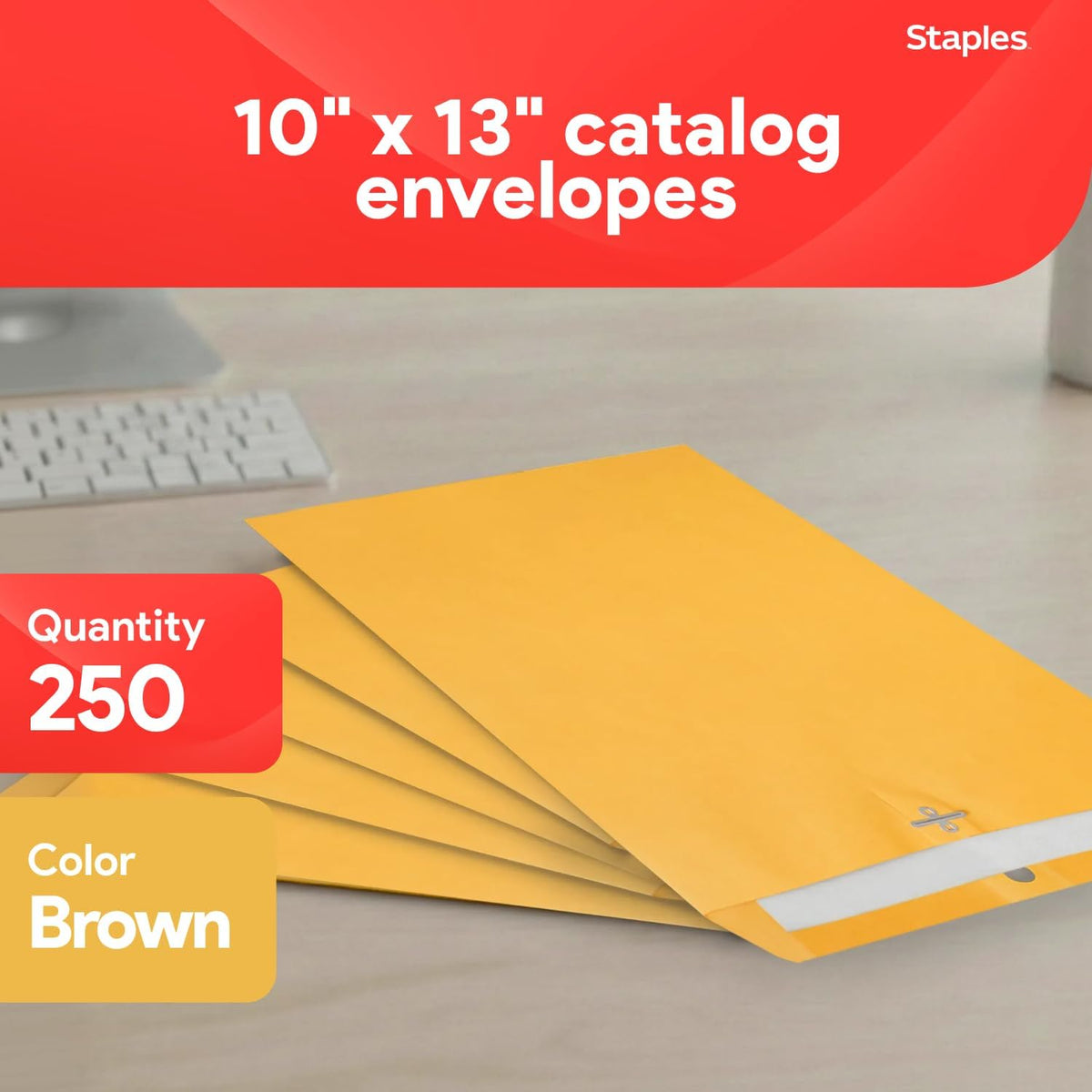 10x13 Kraft Catalog Envelopes, Brown Manila, 250/Box