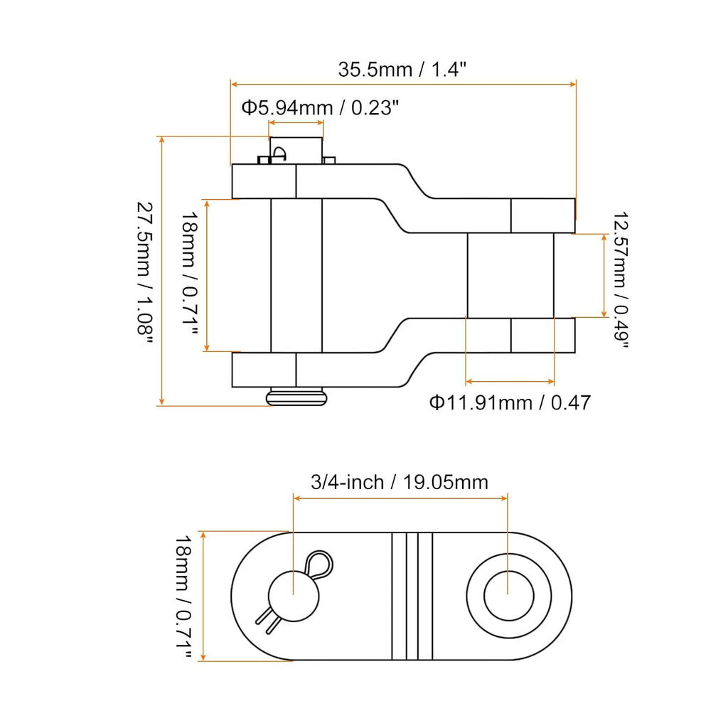 uxcell 10Pcs #60 Chain Offset Half Link Roller, 3/4" Pitch Carbon Steel, Standard Chain End Connector Split Links for 12A Chain