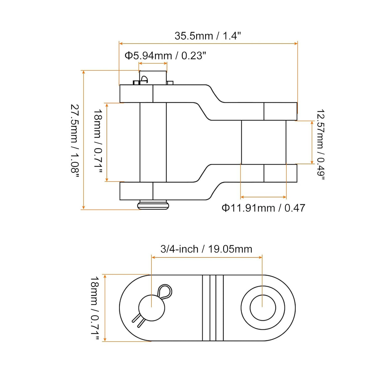 uxcell 10Pcs #60 Chain Offset Half Link Roller, 3/4" Pitch Carbon Steel, Standard Chain End Connector Split Links for 12A Chain