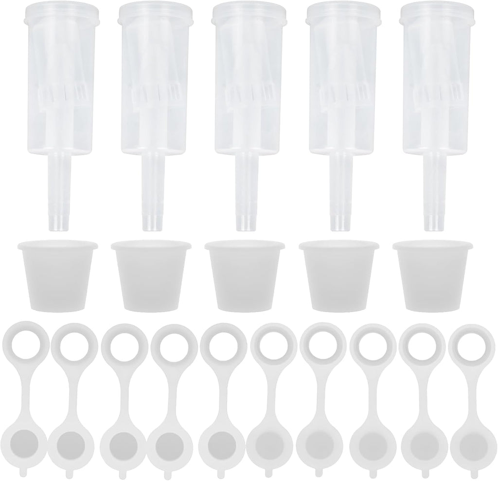 Airlock Set Three-Piece Airlock Drilled #6 Stopper and Grommet for Fermentation, Brewing Wine, Beer Making