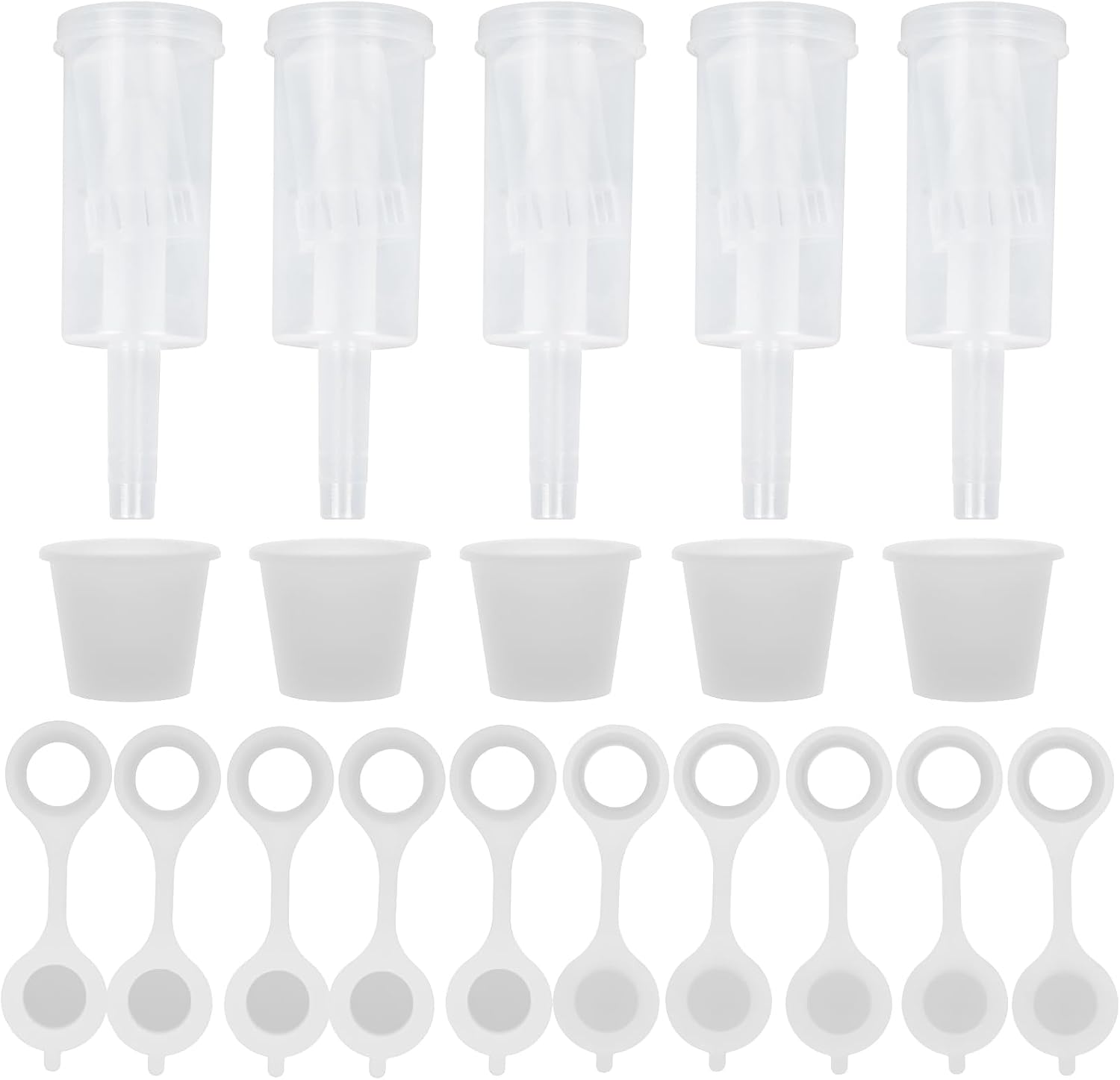 Airlock Set Three-Piece Airlock Drilled #6 Stopper and Grommet for Fermentation, Brewing Wine, Beer Making