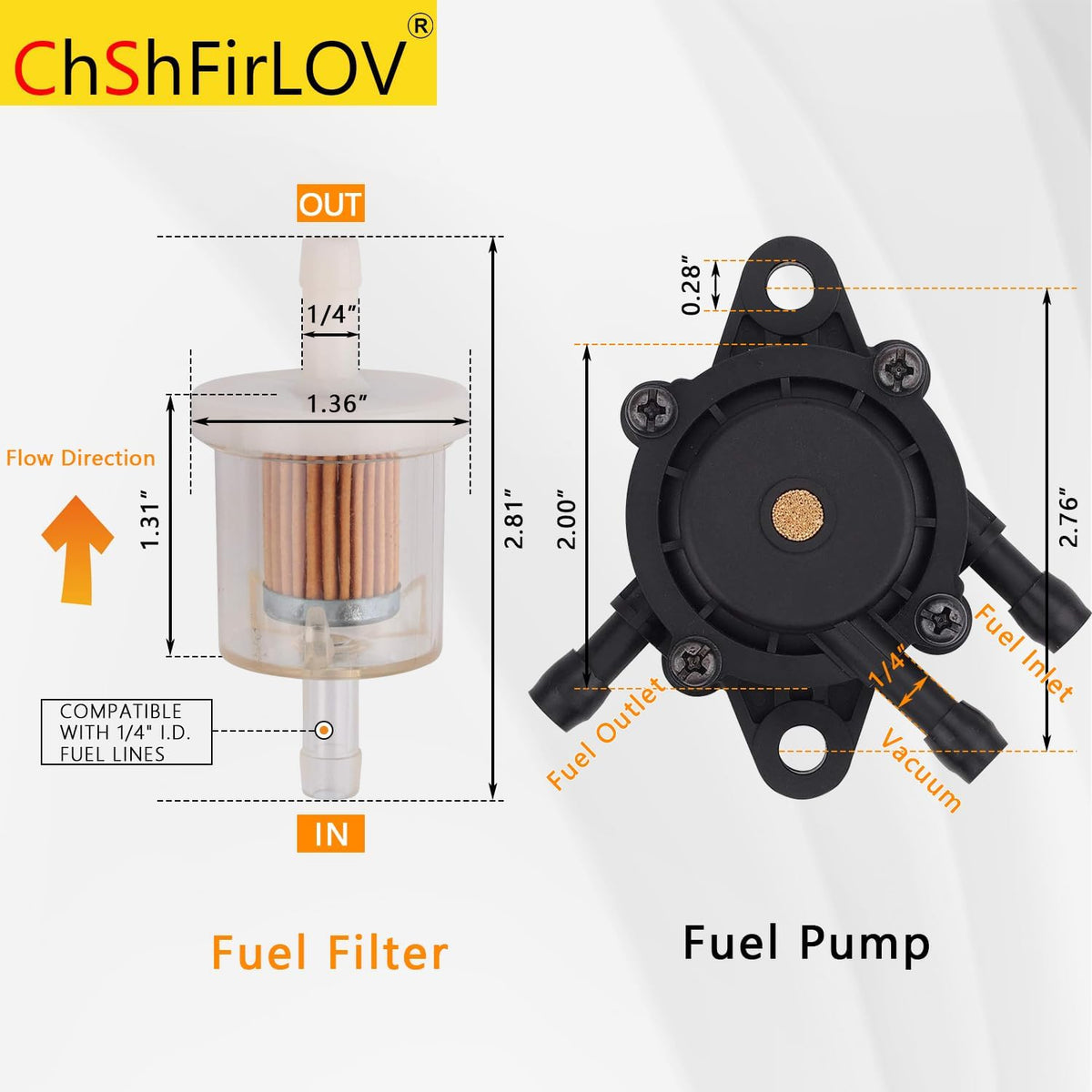 49040-2075 Fuel Pump 49040-7001 & 49019-0027 Fuel Filter for Lawn Mower kawasaki FH721V FH680D FH680V FH721D FH381V FH770D FD731V FX730V FX751V FX801V FX850V